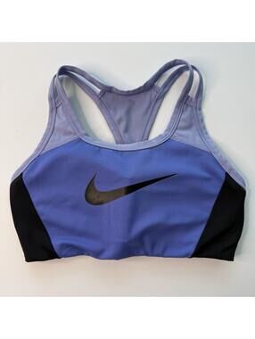 Nike Dri-FIT Sports Bra Girls Size Small Purple Black Racerback Athletic